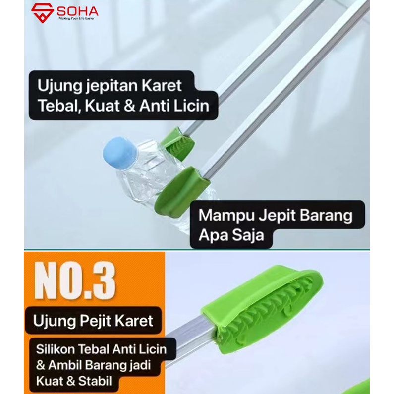 PCK-07 Alat Penjepit Barang Lebih Panjang 88cm Serbaguna Bisa Jepit Sampah Tangkap Tikus Serangga / Hewan Kecil Grab Stick Bahan Aluminium Alloy Mungut Sampah