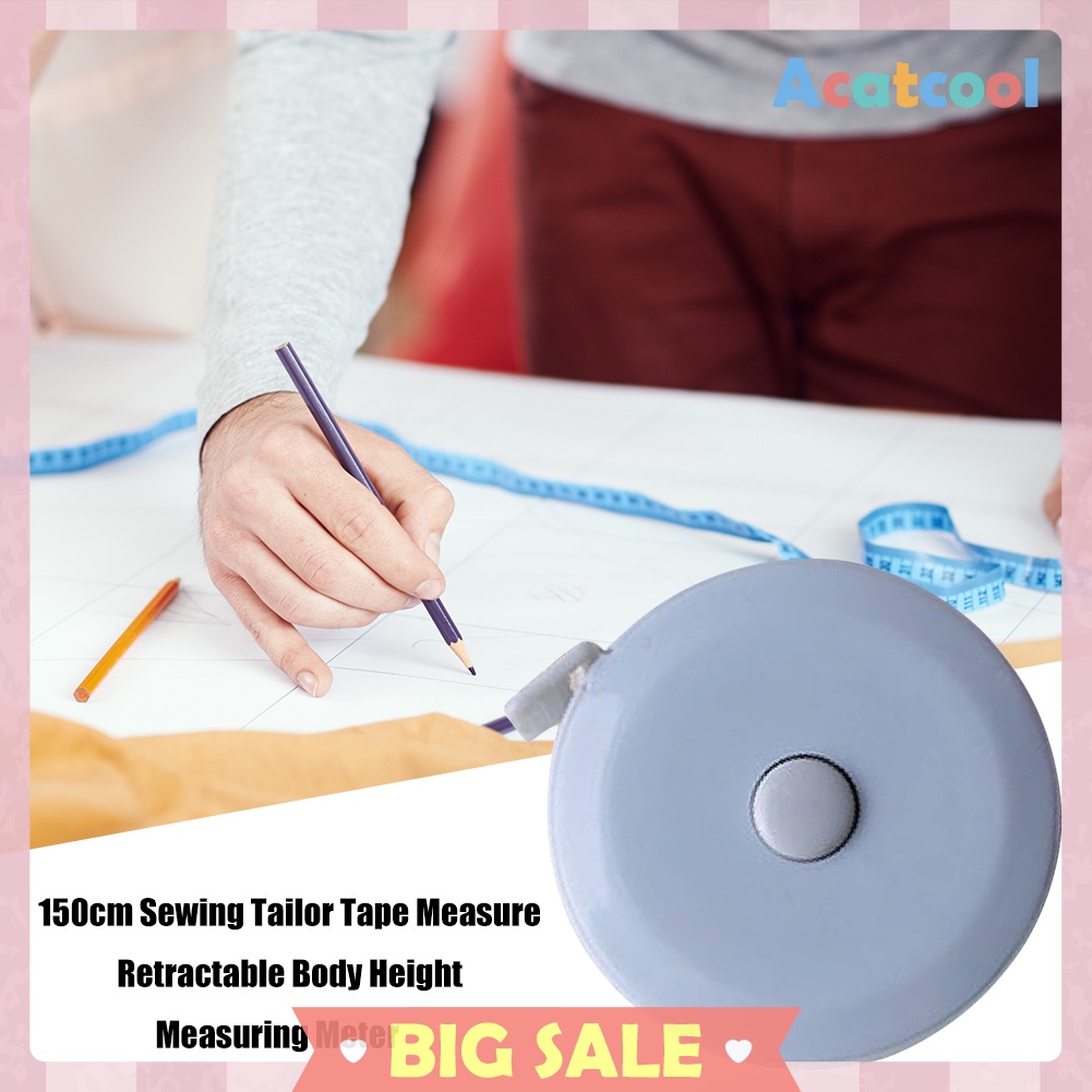 150cm Sewing Tailor Tape Measure Retractable Body Height Measuring Meter