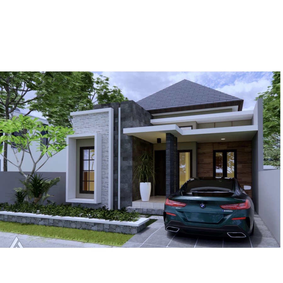Desain Rumah Gambar Kerja RAB Rumah Type 45 60 66 Lebar Depan 8 Meter