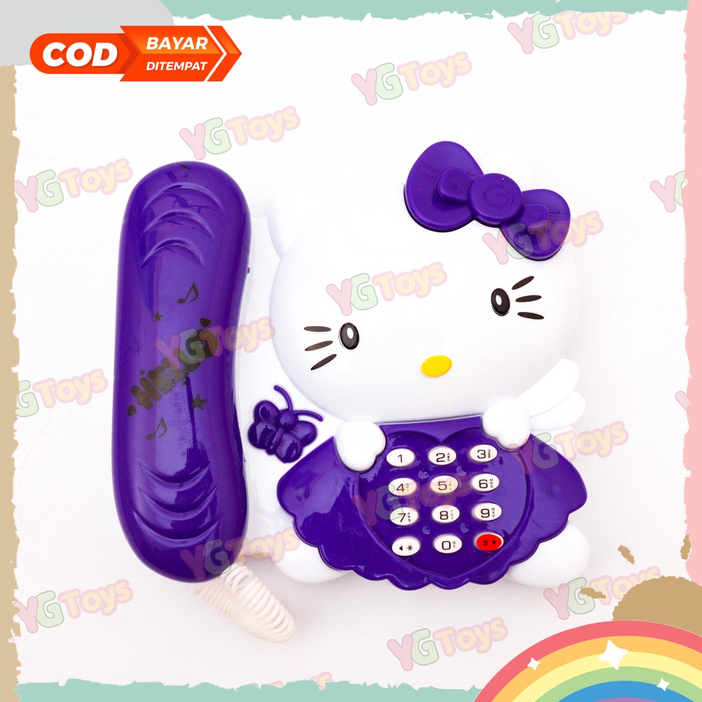 YGtoys Mainan Telepon Anak Perempuan Cewek Karakter Hello Kitty Mainan Musik Music Phone