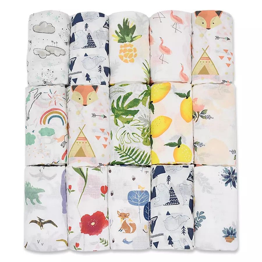 Baby Cotton Muslin Blanket - Swaddle Pattern | Bedong Muslin