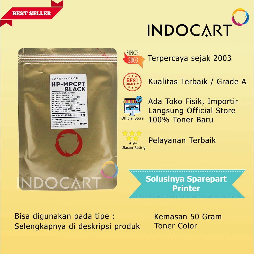 Serbuk Toner Warna MPCPT-125A 128A 131A-HP CP1215 CP1525 M251-50gr