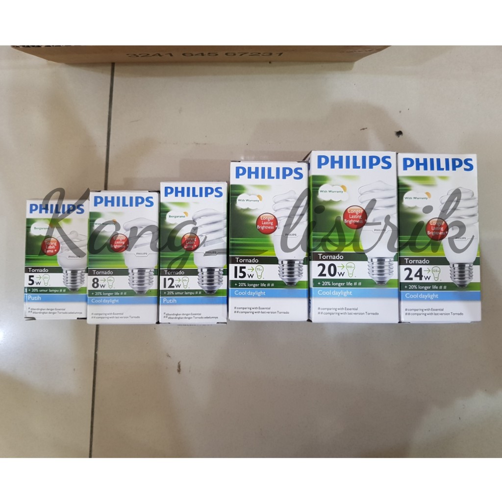 Philips Tornado 5w, 8w, 12w, 15w, 20w, 24w PUTIH