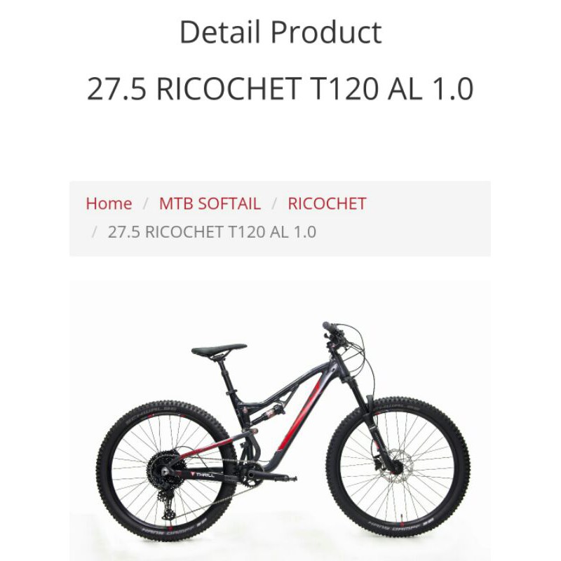 Sepeda MTB THRILL 27.5 RICOCHET T120 AL 1.0