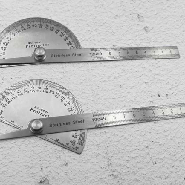 

♣ Stainless Degree protractor / busur derajat / pengukur sudut penggaris ❀