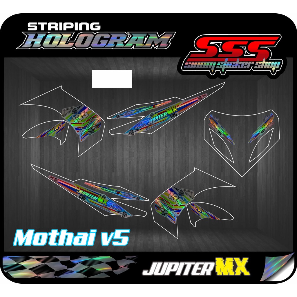 Stiker Striping Hologram Jupiter MX Old Mothai V5