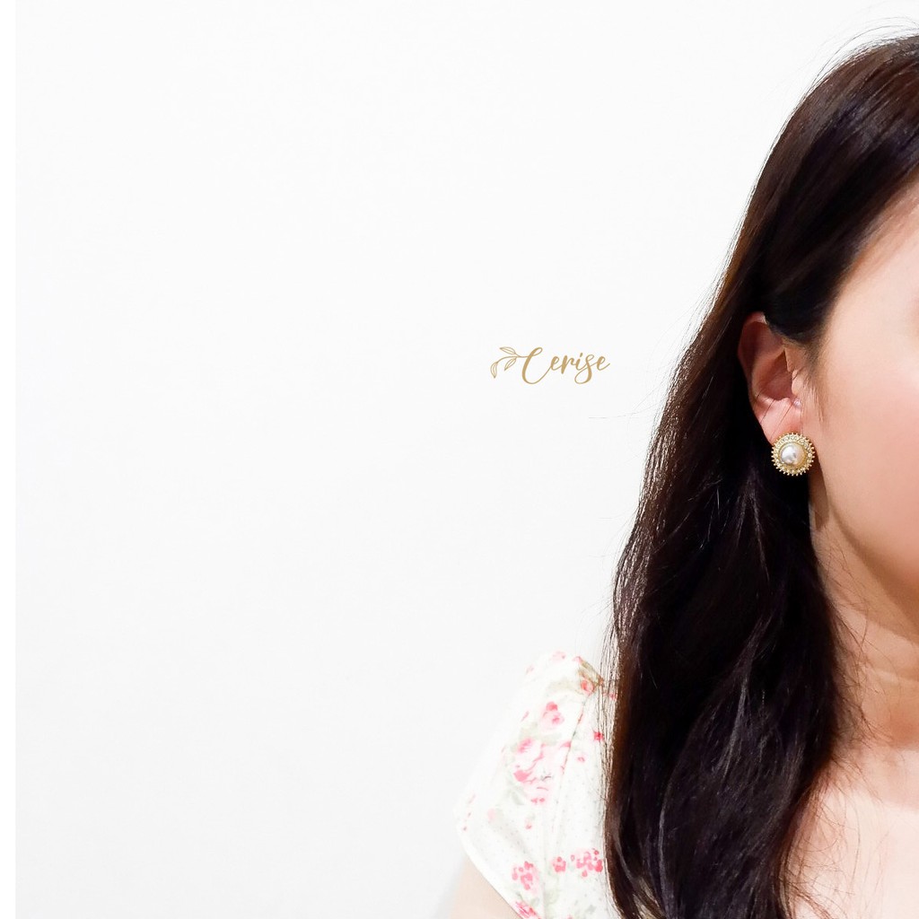 Siria earrings | Anting tusuk korea mutiara emas cantik aksesoris wanita korean style trendy stylish