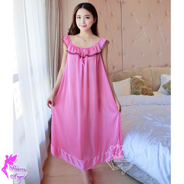 Daster Terusan Baju  Tidur  Wanita Satin  Jumbo Big  Size  Sexy 