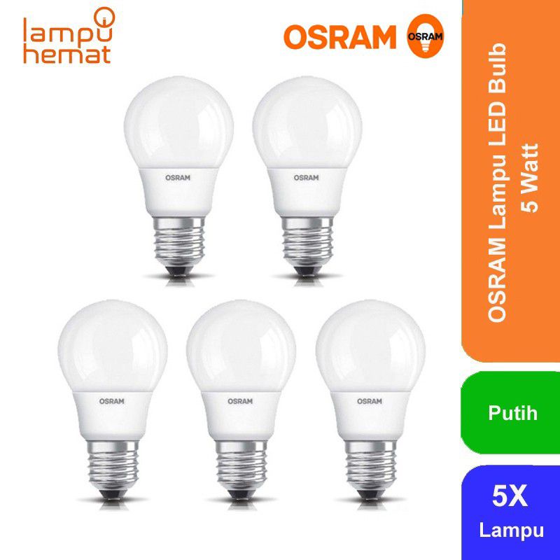 Osram lampu bohlam LED 5 watt putih 5 pcs Original