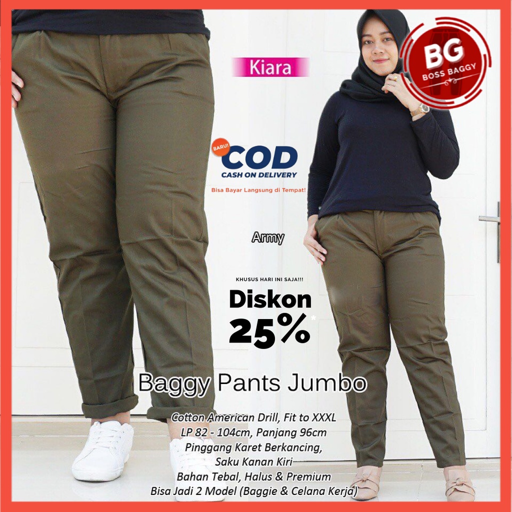 JUMBO BAGGY PANTS PREMIUM AMERICAN DRILL BIG SIZE 4L 5L