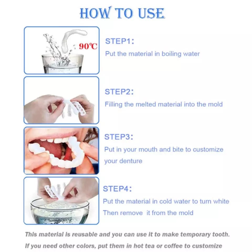 laristerus79 SNAP ON SMILE sepasang atas bawah veneer gigi palsu S009