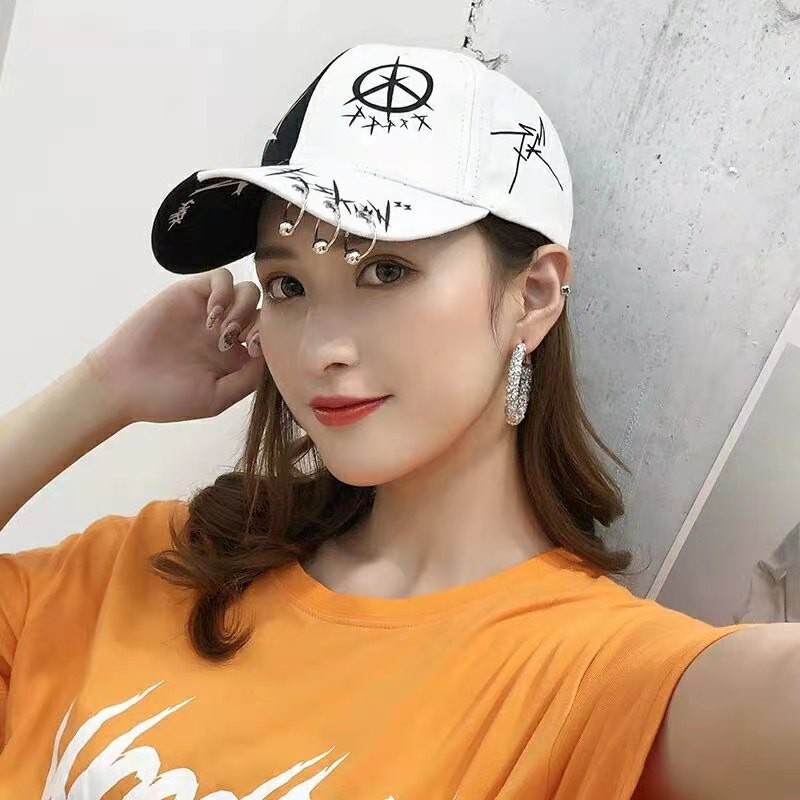 Topi Snapback Motif Graffiti Bahan Katun Gaya Hip Hop Korea Untuk Pria Dan Wanita