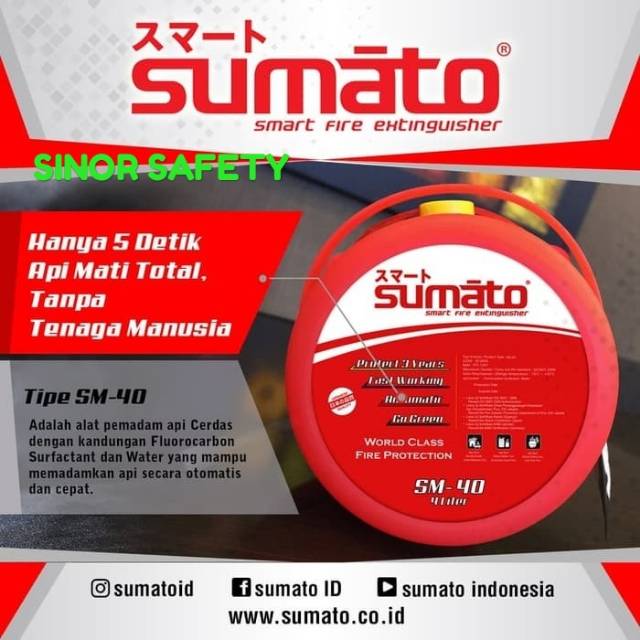 ORIGINAL SUMATO 4 Liter SM-40 Alat Pemadam Api Otomatis Tabung APAR
