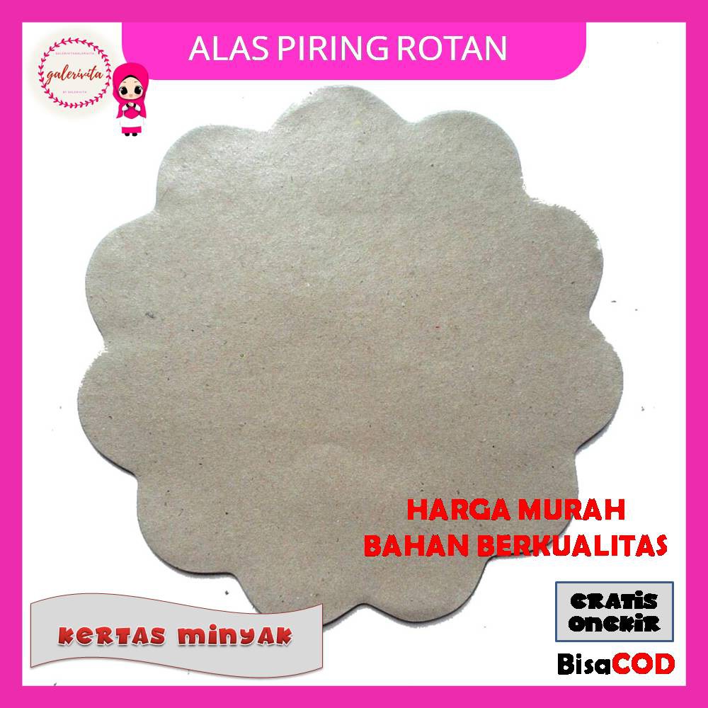 Alas Piring Rotan / Kertas Nasi Cokelat Bunga / Kertas Nasi Bunga Kembang / Tatakan Piring Rotan