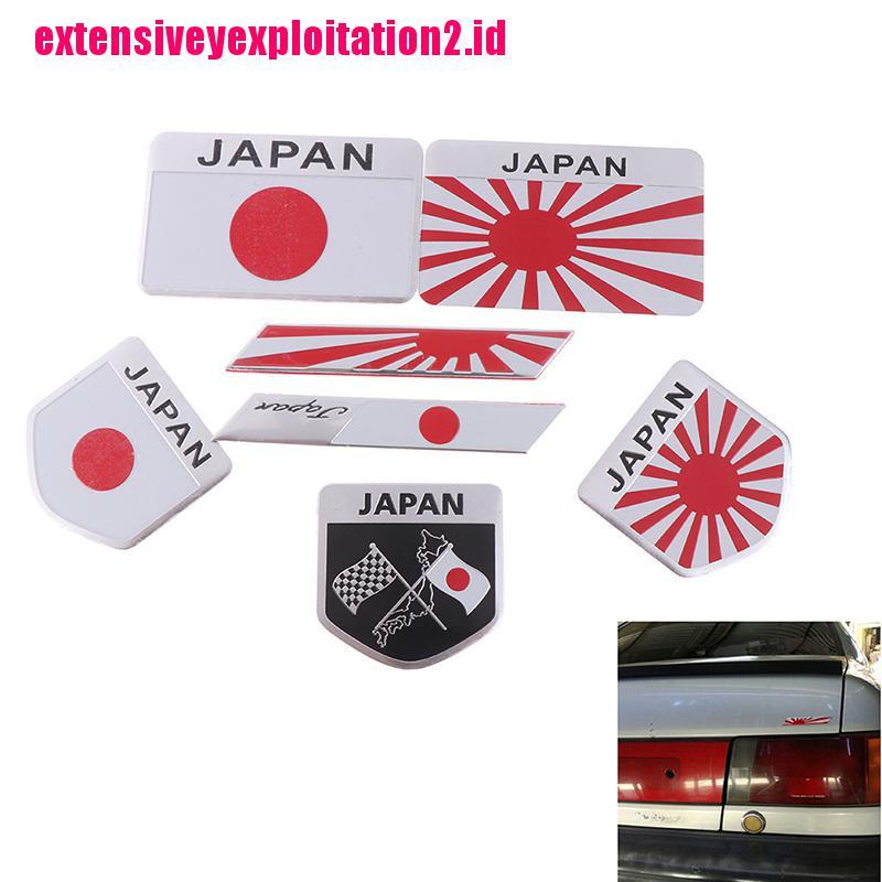 &lt; E2id &amp; &gt; 1Pc Stiker emblem Motif Bendera Jepang Bahan alloy Untuk Mobil / Motor