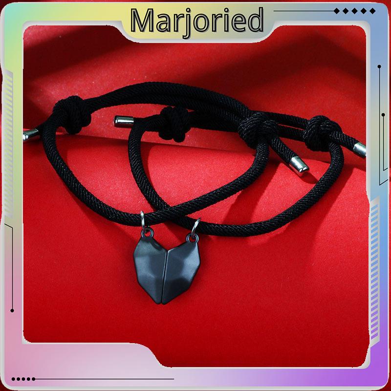 2 Pcs Gelang Couple Magnet Mahnet Hitam Dan Putih Cinta Batu Persahabatan Aksesoris-MJD