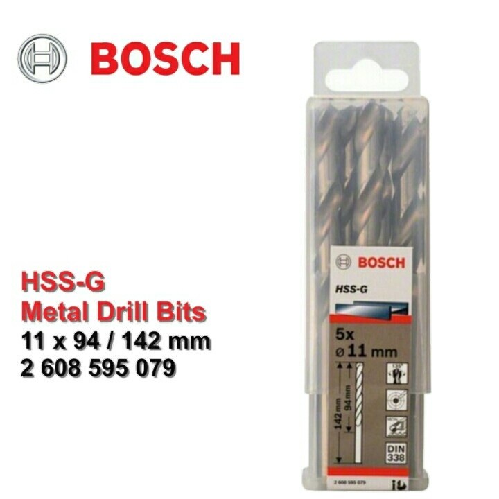 BOSCH Mata Bor HSS-G Metal Drill Bit 11.0 MM X 5 PCS