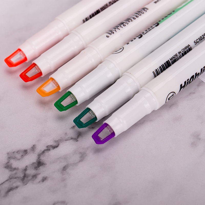Highlighter / Spidol 6 Warna Transparan Untuk Menulis / Graffiti