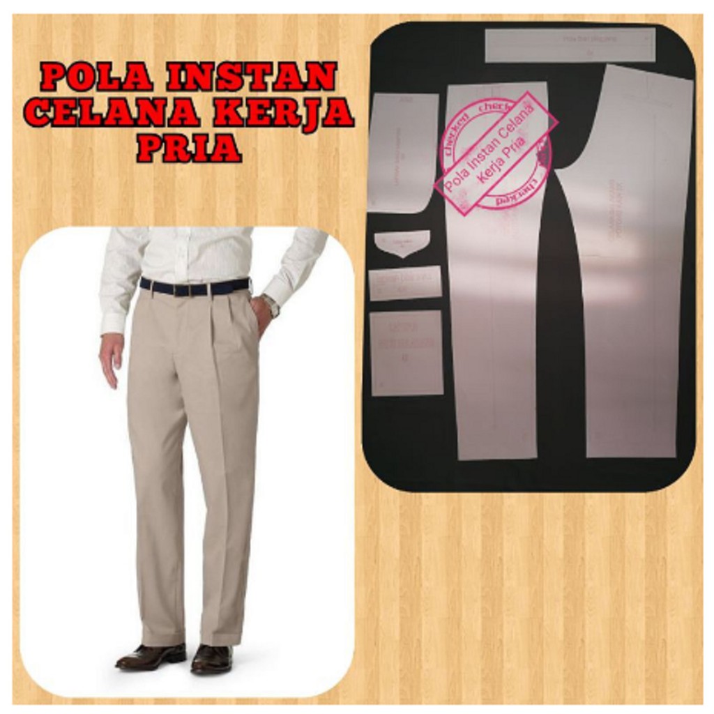 Pola Instan Pola Jahit POLA CELANA KERJA PRIA