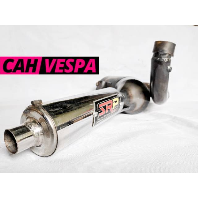 Knalpot Vespa SRP Buang Kanan Pendek