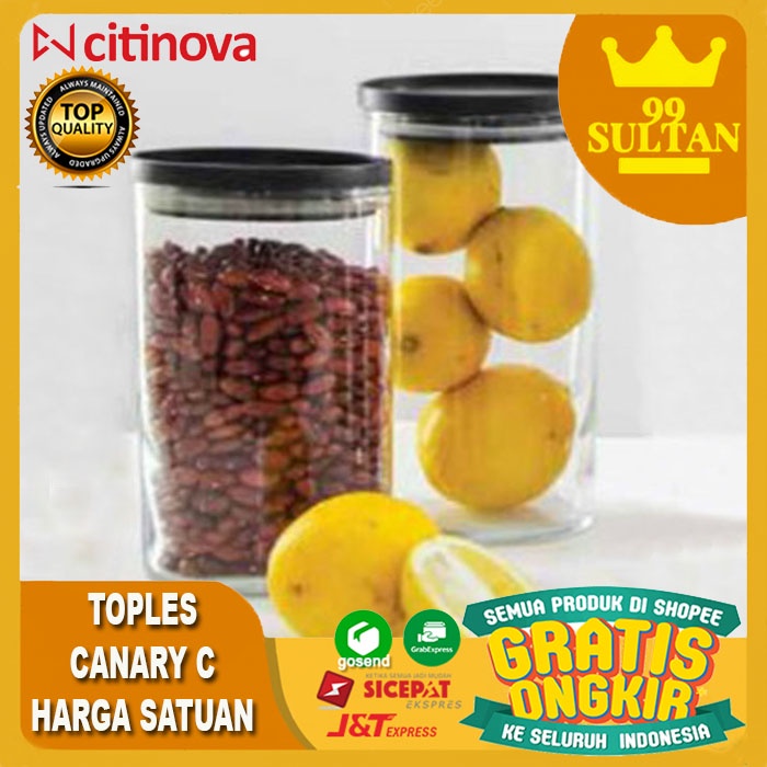 Jual Toples Canary C 1050ML Toples Kaca Tutup Stainless Toples Kaca