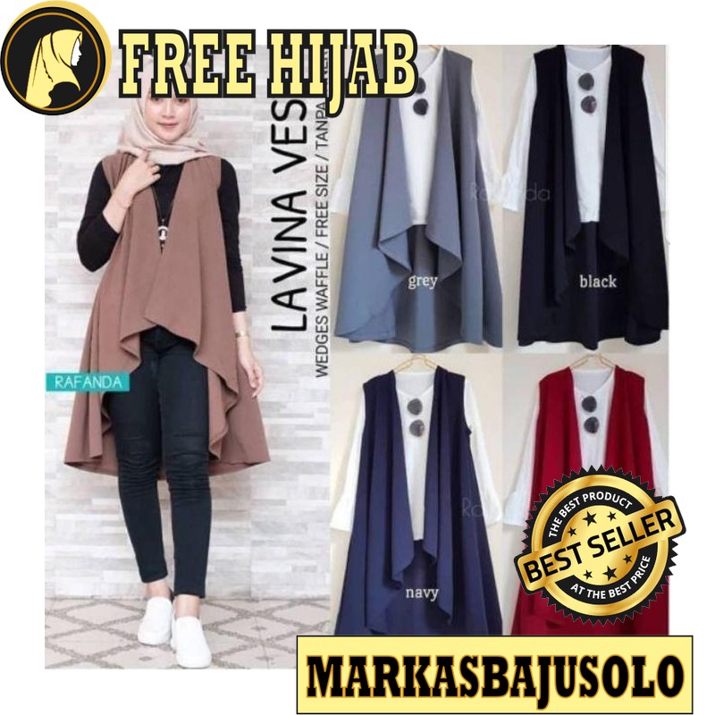 LAVINA VEST CARDIGAN WOLFIS PREMIUM / CARDIGAN WANITA PANJANG RAJUT MOTIF BATIK PUTIH