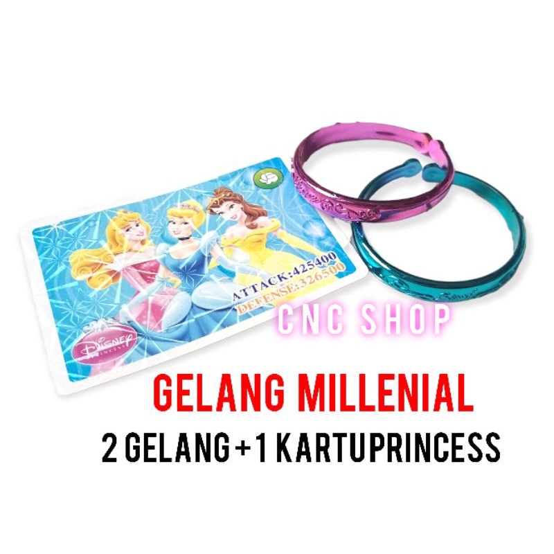 Gelang Mainan Anak Milenial dapat 2pcs Bonus Kartu Princess Hologram Murah Asesoris Anak Lucu