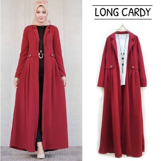 OUTERWEAR WANITA WARNA MAROON LONG BLAZER CEWEK BAHAN BABYTERRY ORIGINAL GOOD QUALITY TEBAL IMPORT