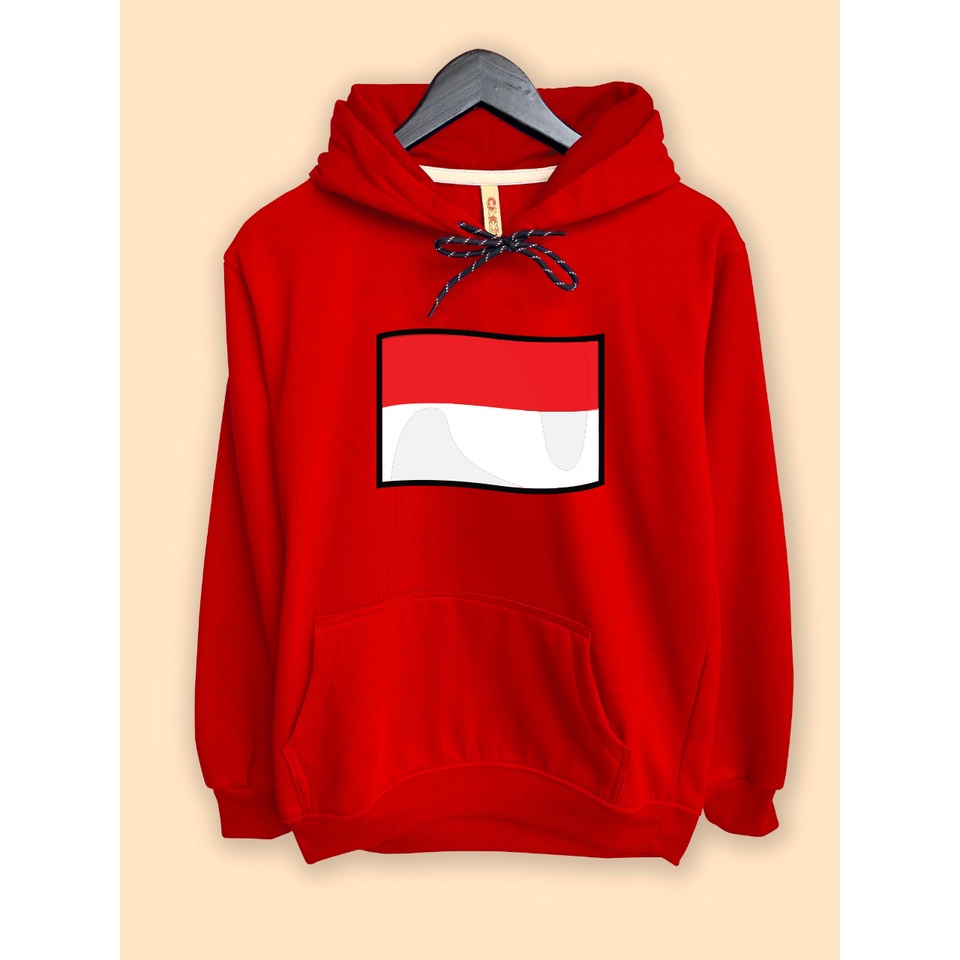 Jaket Hoodie Bendera indonesia 3D Merah Putih