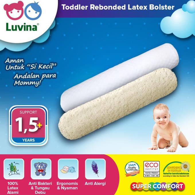 Luvina Bantal Guling / Bolster Latex Anak / Toddler 1.5-4 tahun