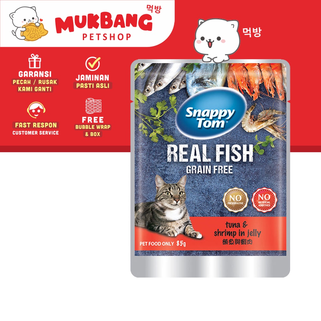 Snappy Tom Pouch 85Gr Grain Free Cat Wet Food Makanan Basah Kucing