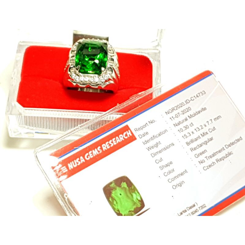 Natural moldavite crystal include sertyficaye siap pakai