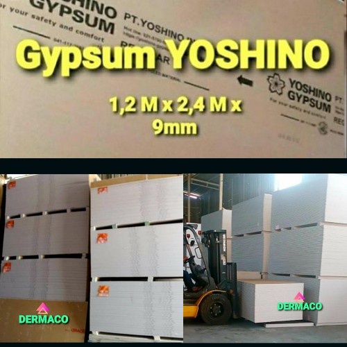 GYPSUM YOSHINO # GYPSUM YOSHINO BOARD 1200mm x 2400mm x 9mm per-LEMBAR