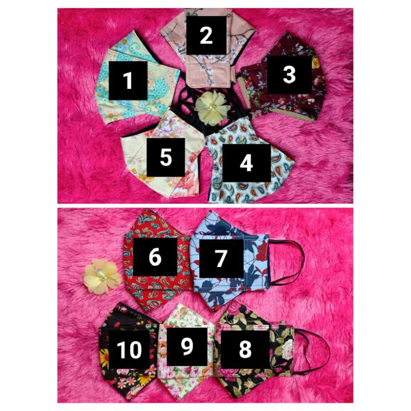 Masker Katun 3D Aneka Motif Cantik