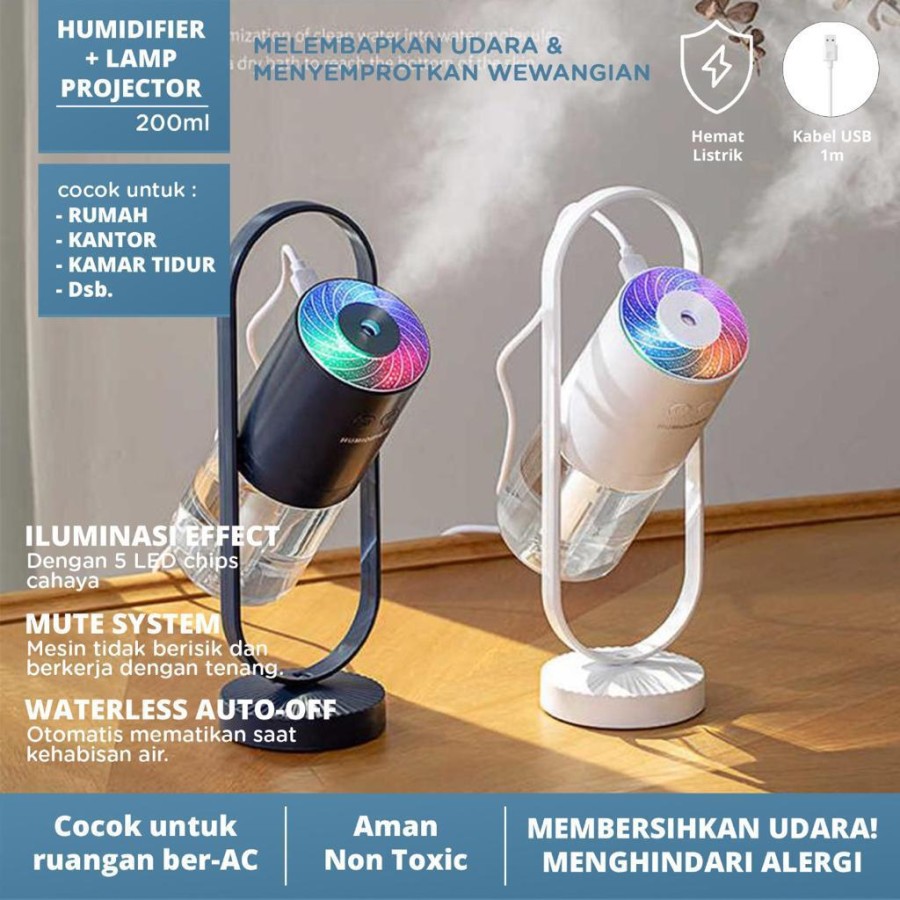 ✨LACIKOSME✨ HUMIDIFIER PLUS LAMP PROJECTOR - PELEMBAB UDARA DENGAN LAMPU PROYEKSI