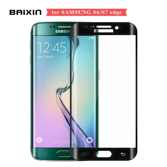 Tempered glass Samsung Galaxy S7 Edge 3D Curved Melengkung Persisi Docomo & Global