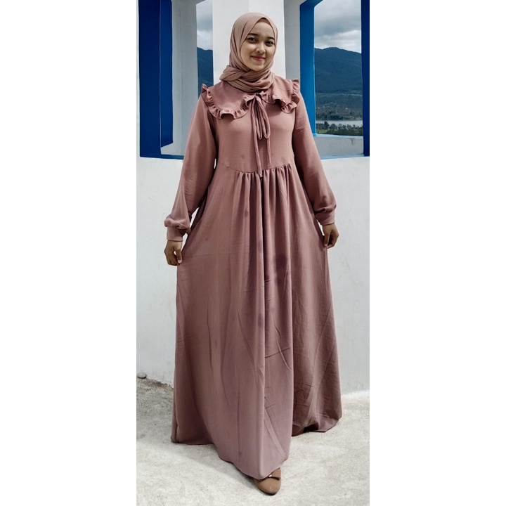 Dress Crinkle dewasa wanita indonesia