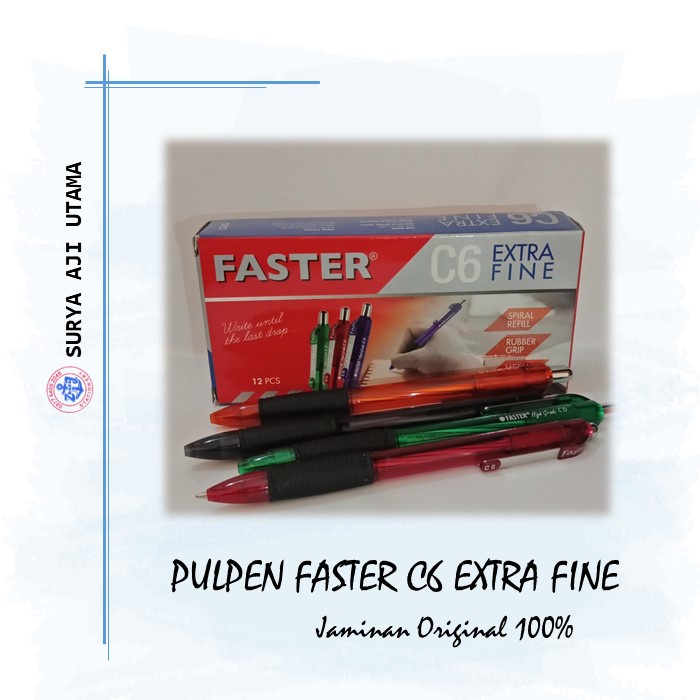 

Pupen Faster C6 Extra Fine | Harga Per Pack Isi 12 Pcs