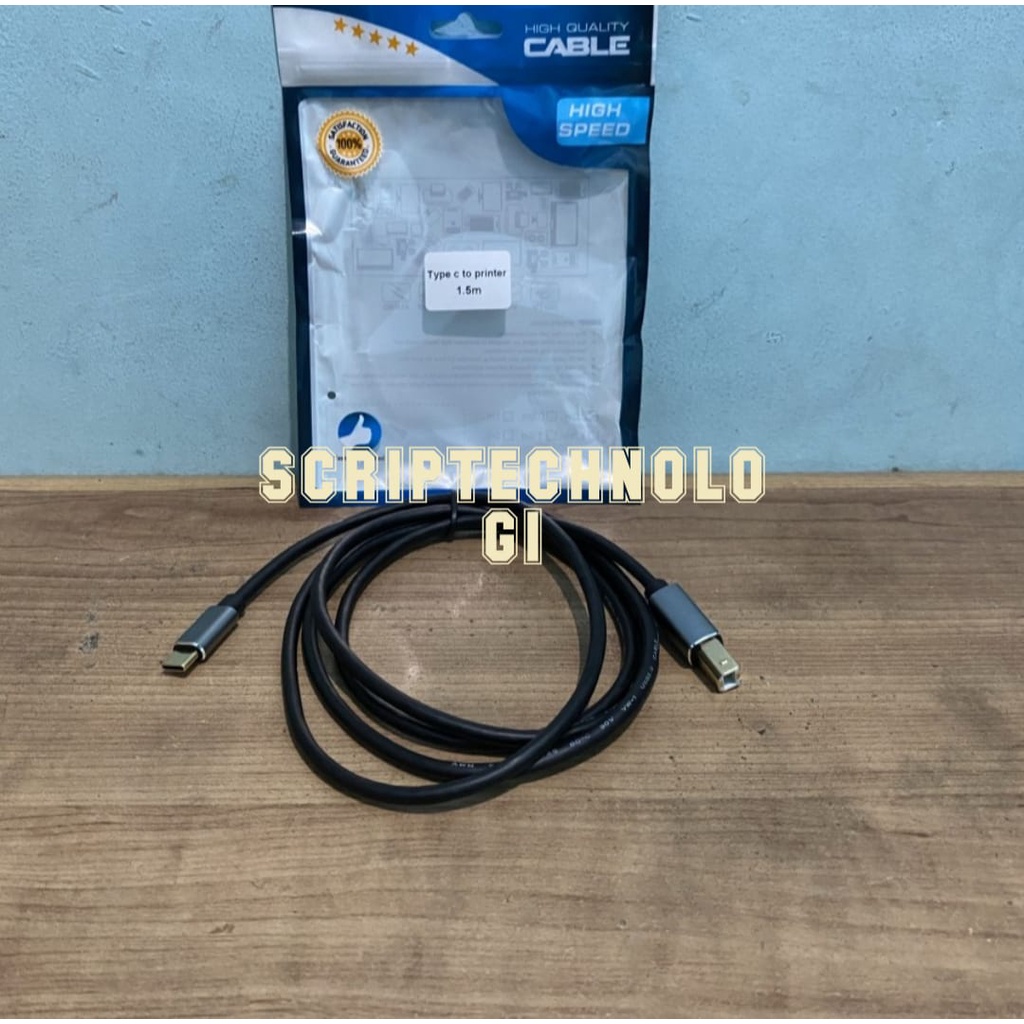 Kabel Type C To Printer USB B Male 1.5M Gold Plate 1.5 Meter