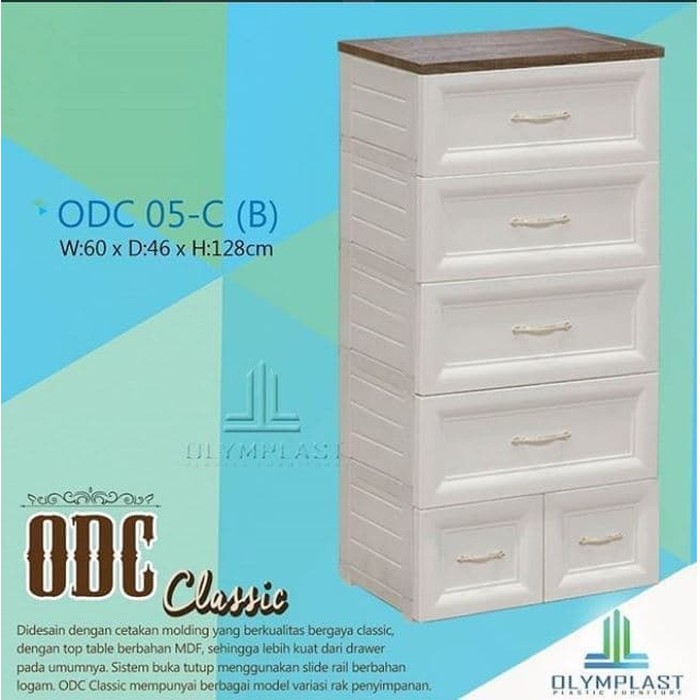 Lemari Plastik Laci Cabinet Susun 5 Classic ODC 05 C B Olymplast