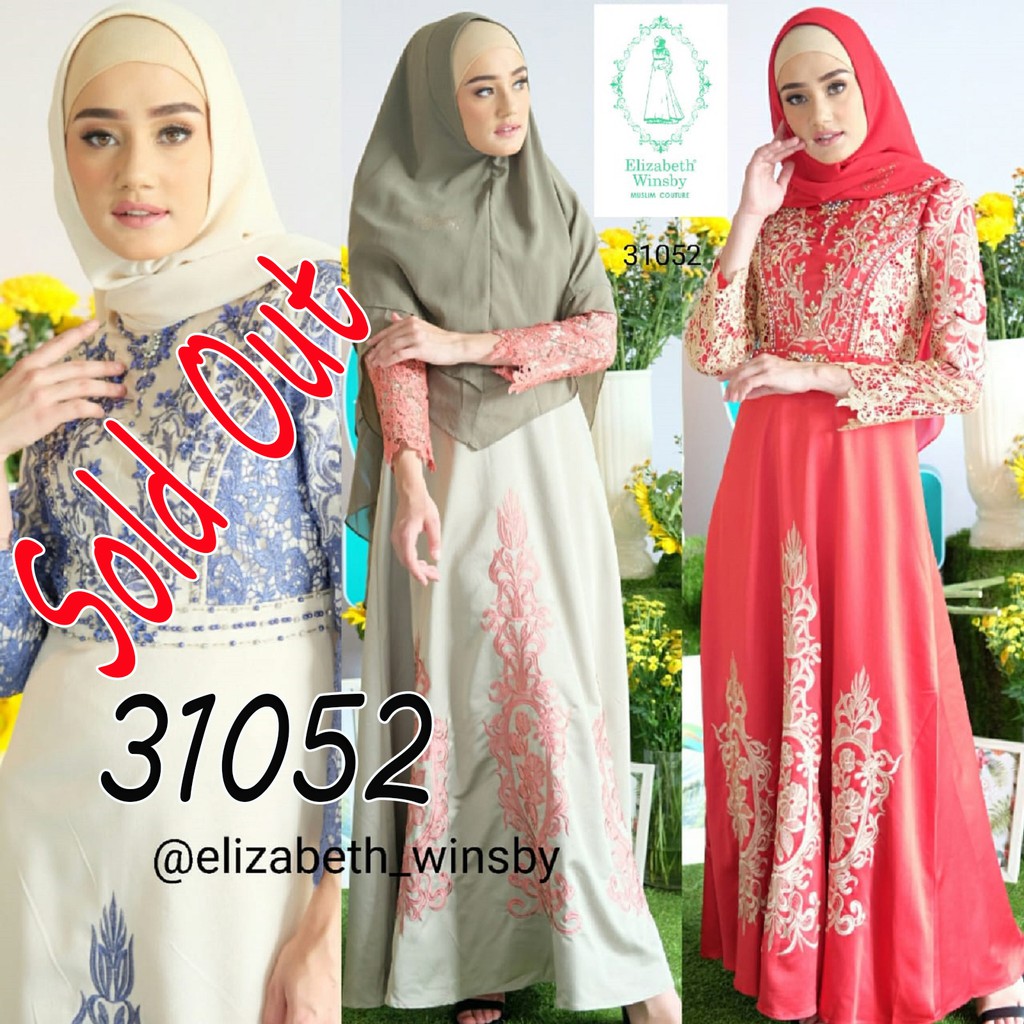 [GAMIS KHIMAR] Elizabeth Winsby + Khimar Fashion Muslim Gamis Syarii Pesta Syar'i HIJAB SATIN BORDIR