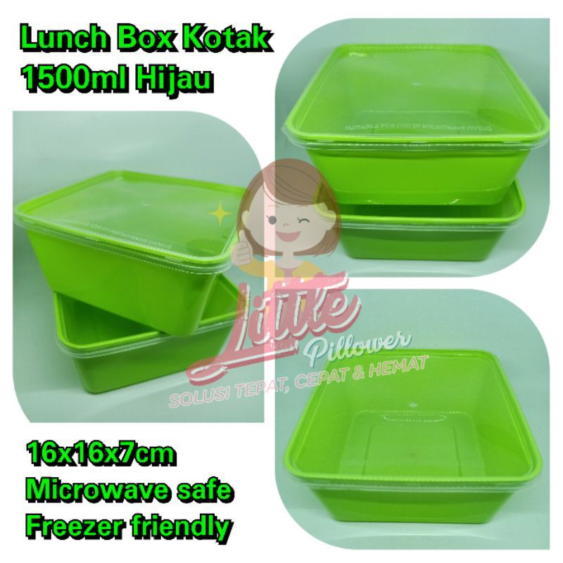 Kotak Plastik 1500ml WARNA/Lunch Box/Kotak Makan/Food Container