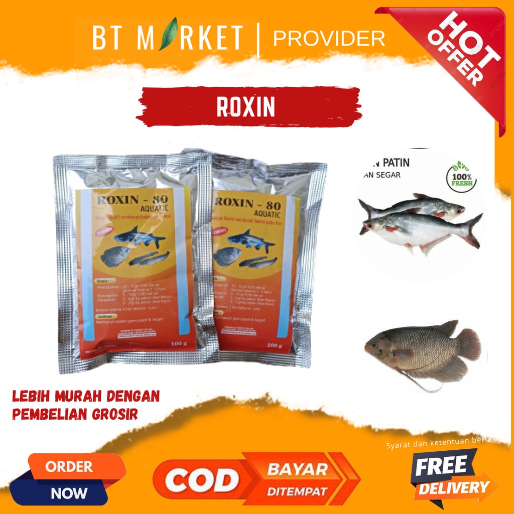 Obat Ikan Roxin 80 100 Gram Pembunuh Bakteri Gram Positif Dan Negatif Pada Ikan