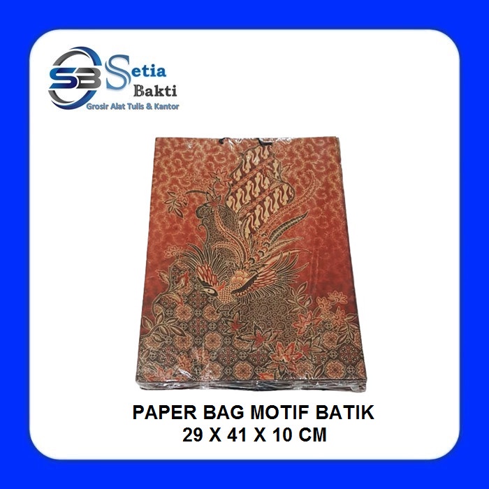 

✨ BISA COD ✨ Paper Bag - Tas Kertas Motif Batik Besar 29 x 41 x 10 cm - 12 Pcs