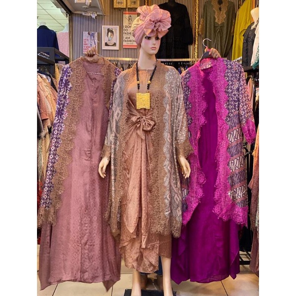 BAJU SETELAN WANITA VISCOSE SUTRA MIX BROKAT