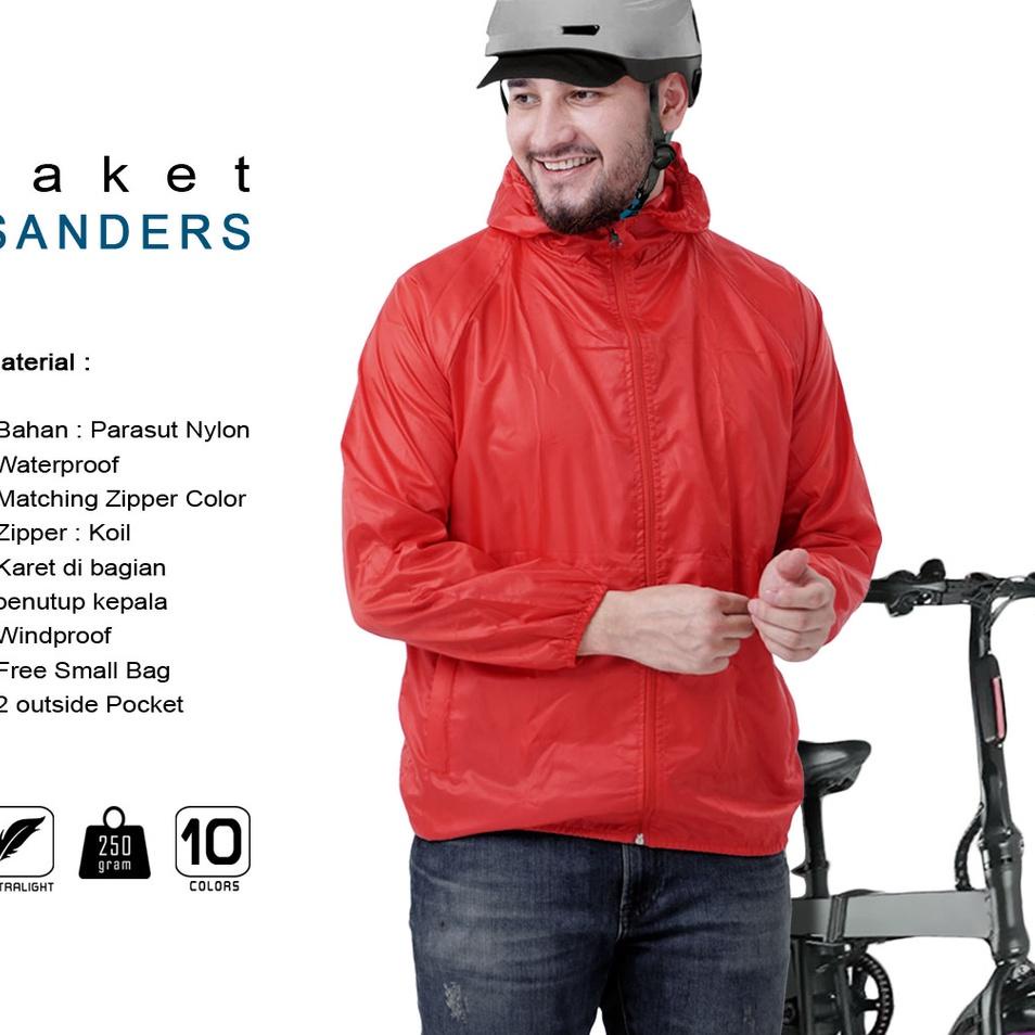 Grosir Populer Jaket Olahraga Parasut Nylon Premium Jacket Sanders Original Running Sauna Suit Sepeda - 10 Warna