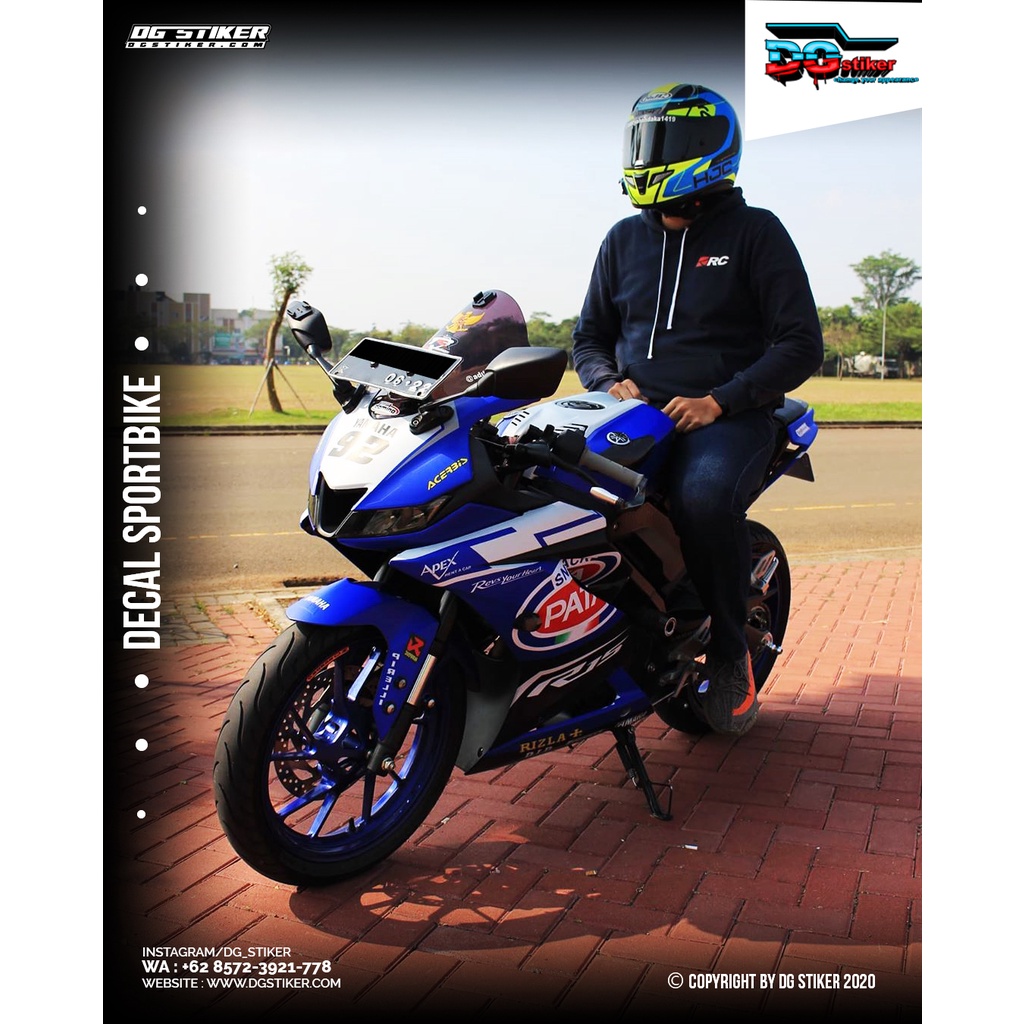 Modifikasi Full Body Striping Yamaha R15 V3 WSBK DG Stiker