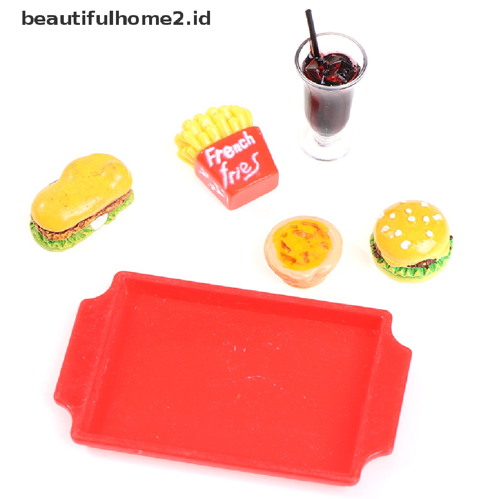 (Beautifulhome2) Buku Literatur Bahasa MandarinId 1 Set Miniatur Hamburger Untuk Aksesoris Rumah Boneka