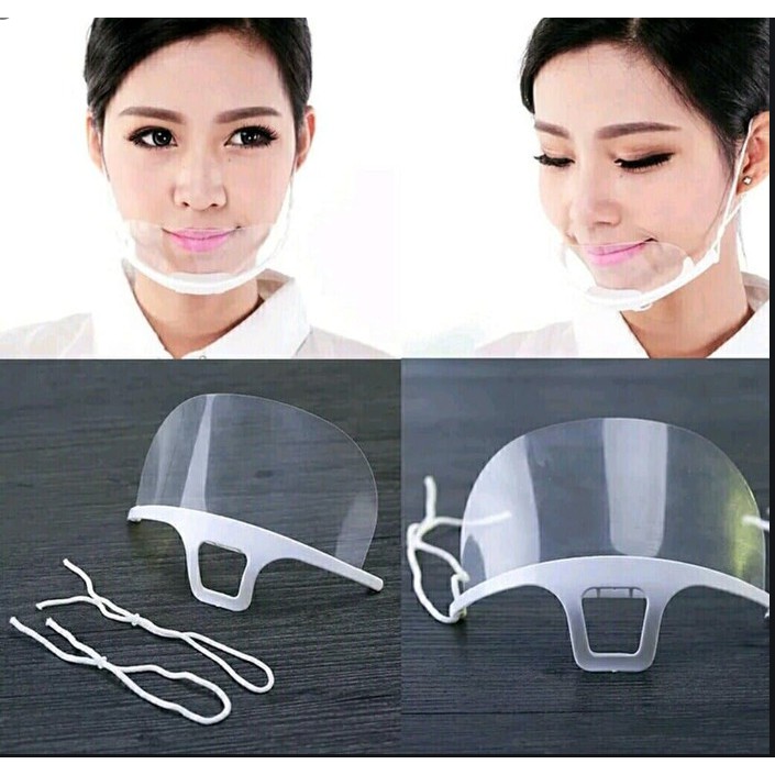 Masker Masak Mask Mika Transparan Restoran Penutup Mulut Hidung PVC Anti Virus Guard Fashion Wajah