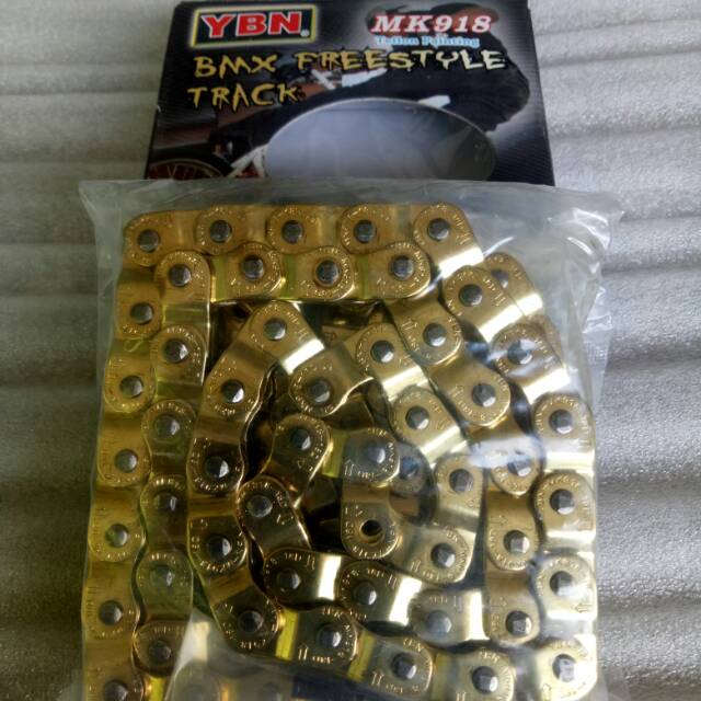 RANTAI SEPEDA CHAIN BMX HALFLINK YABAN YBN MK918 GOLD